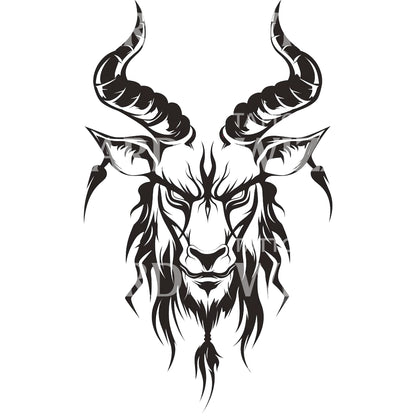 Minotaur Head Minimalist Tattoo Design