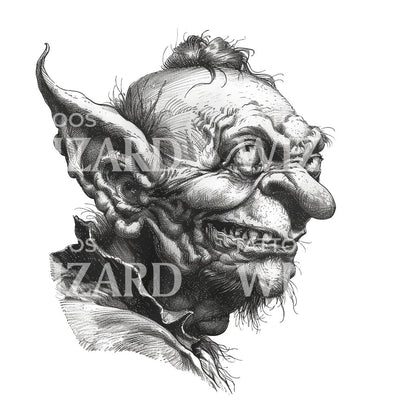 Mischievous Goblin With Troll Face Tattoo Idea