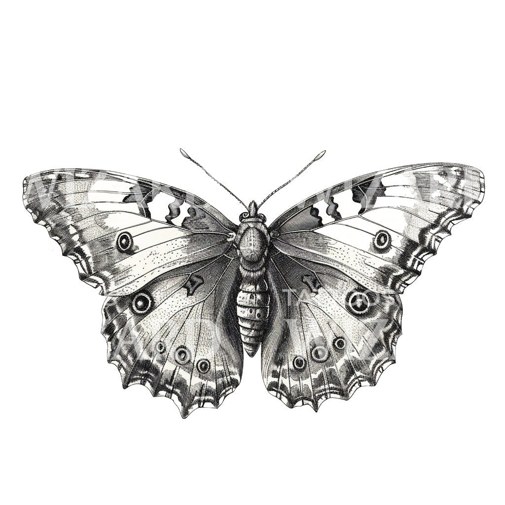 Old Style Butterfly Illustration Tattoo Idea