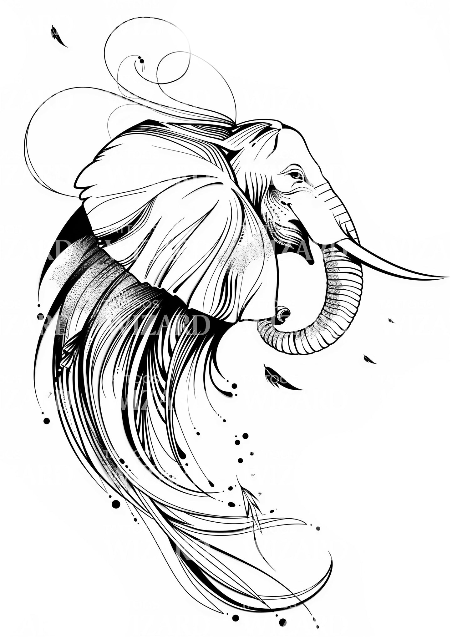 Ornamental Elephant Tattoo Idea