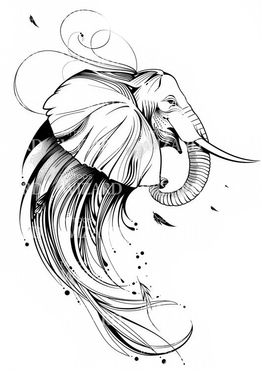 Ornamental Elephant Tattoo Idea