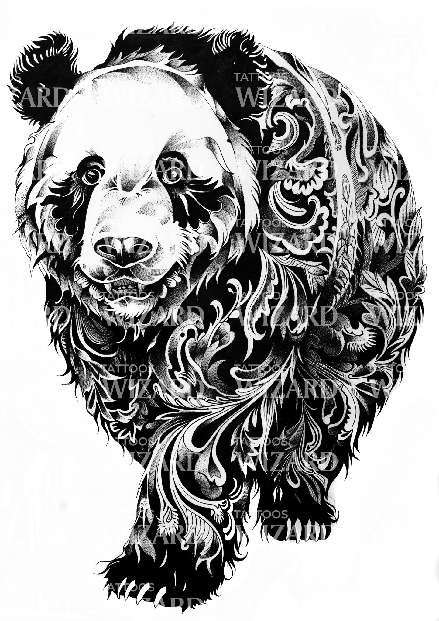 Panda With Tattoos Tattoo Idea