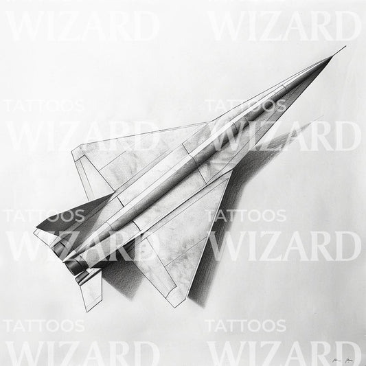 Paper Airplane in Realistic Style Tattoo Design