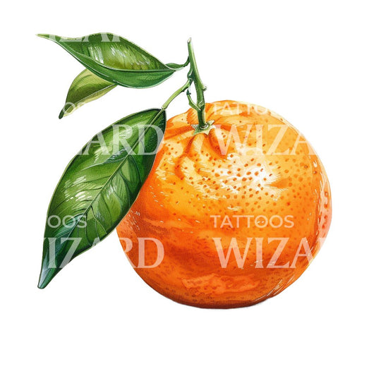 Perfect Tangerine Illustration Tattoo Idea