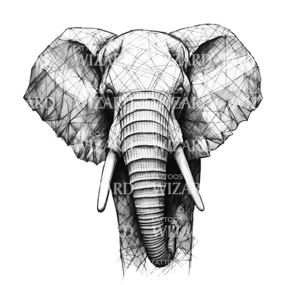 Powerful Elephant Tattoo Design