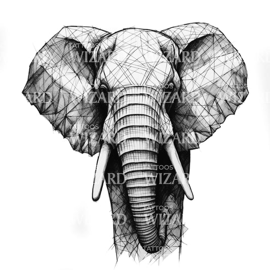 Powerful Elephant Tattoo Design