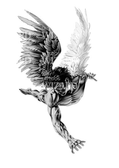 Realistic Icarus Tattoo Design