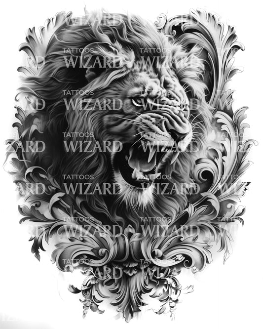 Reign of the Lion Tattoo Design