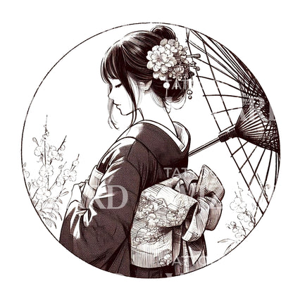 Simple Japanese Beauty Tattoo Idea