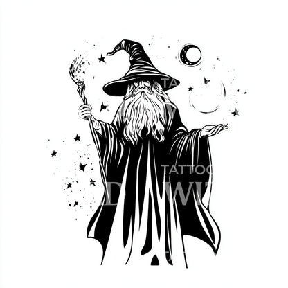 Spellcaster Occultist Tattoo Design