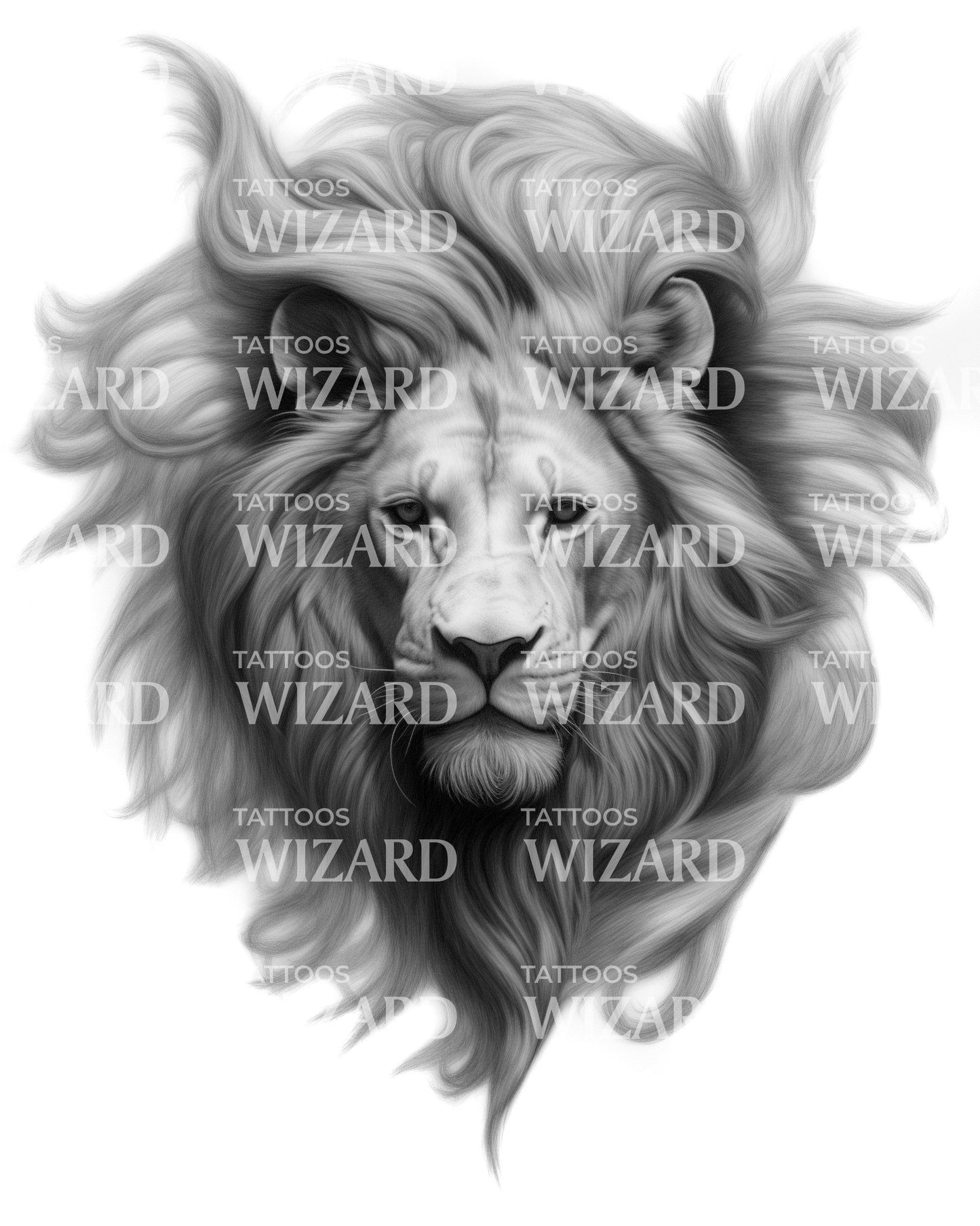 Spiritual Lion Tattoo Design