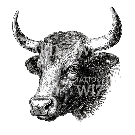 Strong Bull Head Tattoo Idea