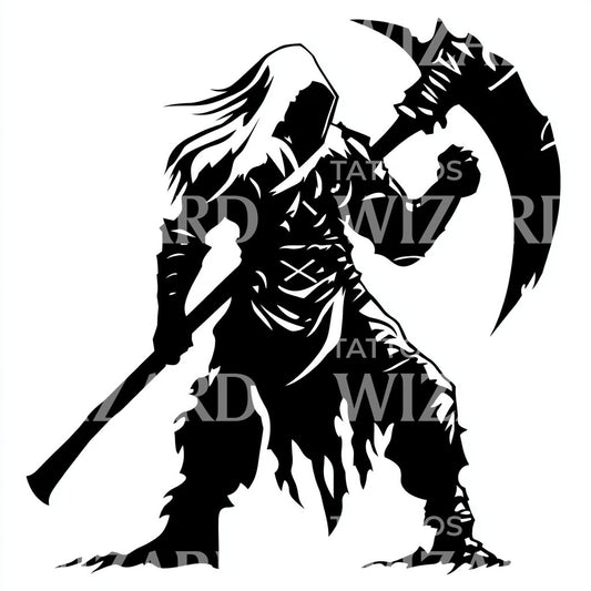 Strong Soldier Orc Warrior Tattoo Design