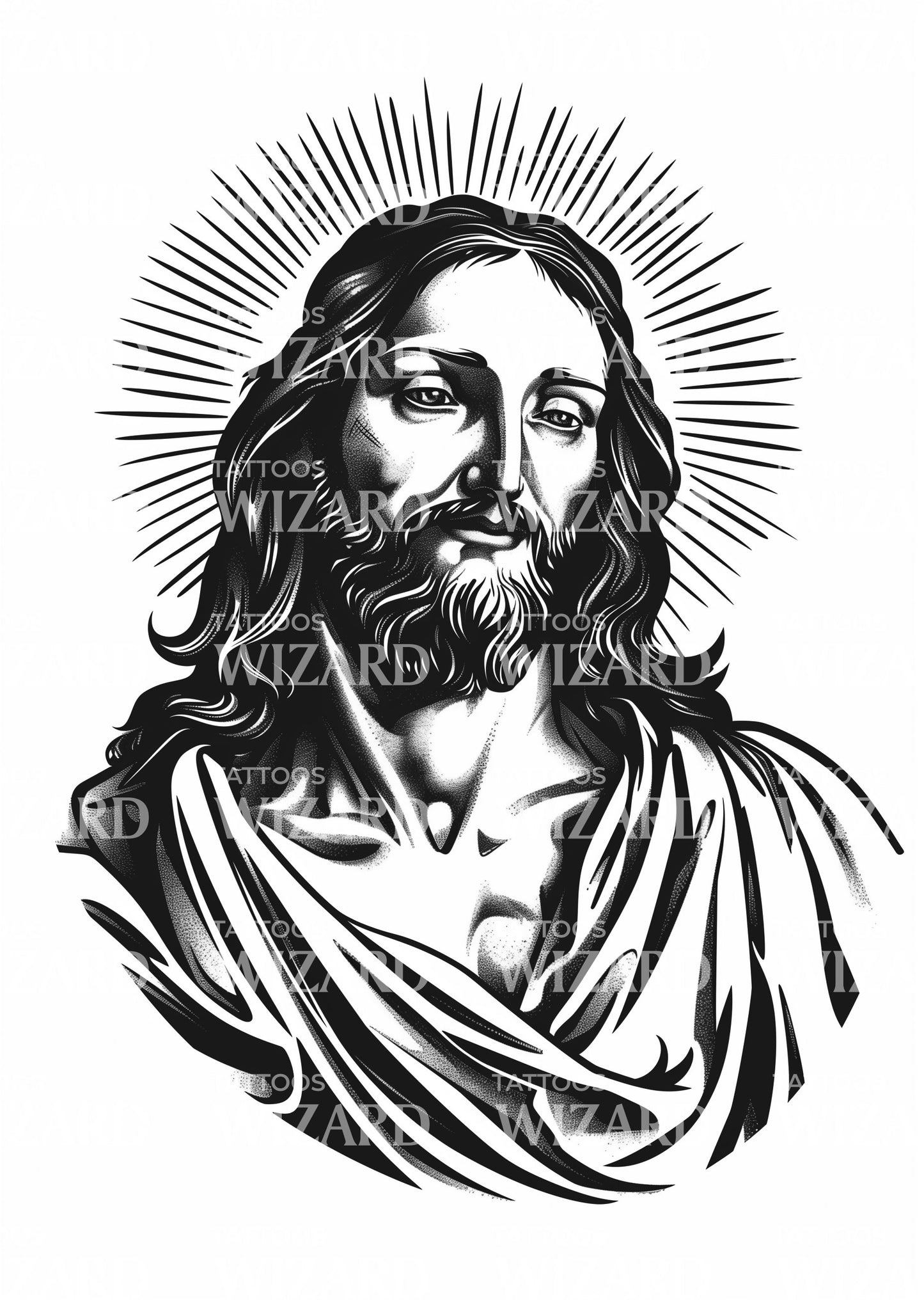 The Messiah Jesus of Nazareth Tattoo Design