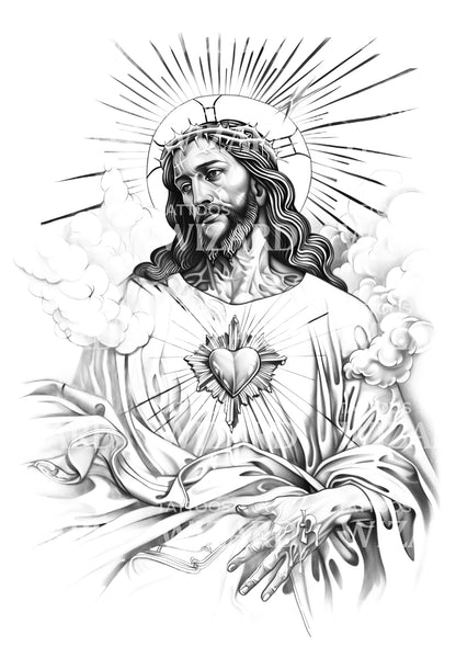Traditional Jesus on The Cross Tattoo Design