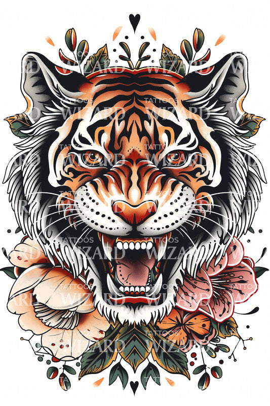 Traditional Tiger Tattoo Design