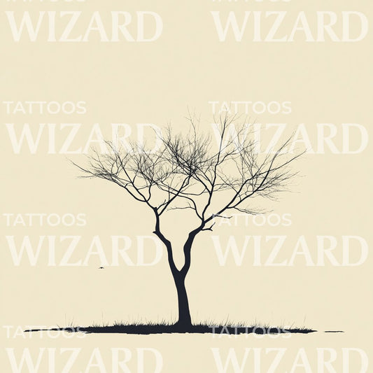 Tree of Growth and Serenity Tattoo Design