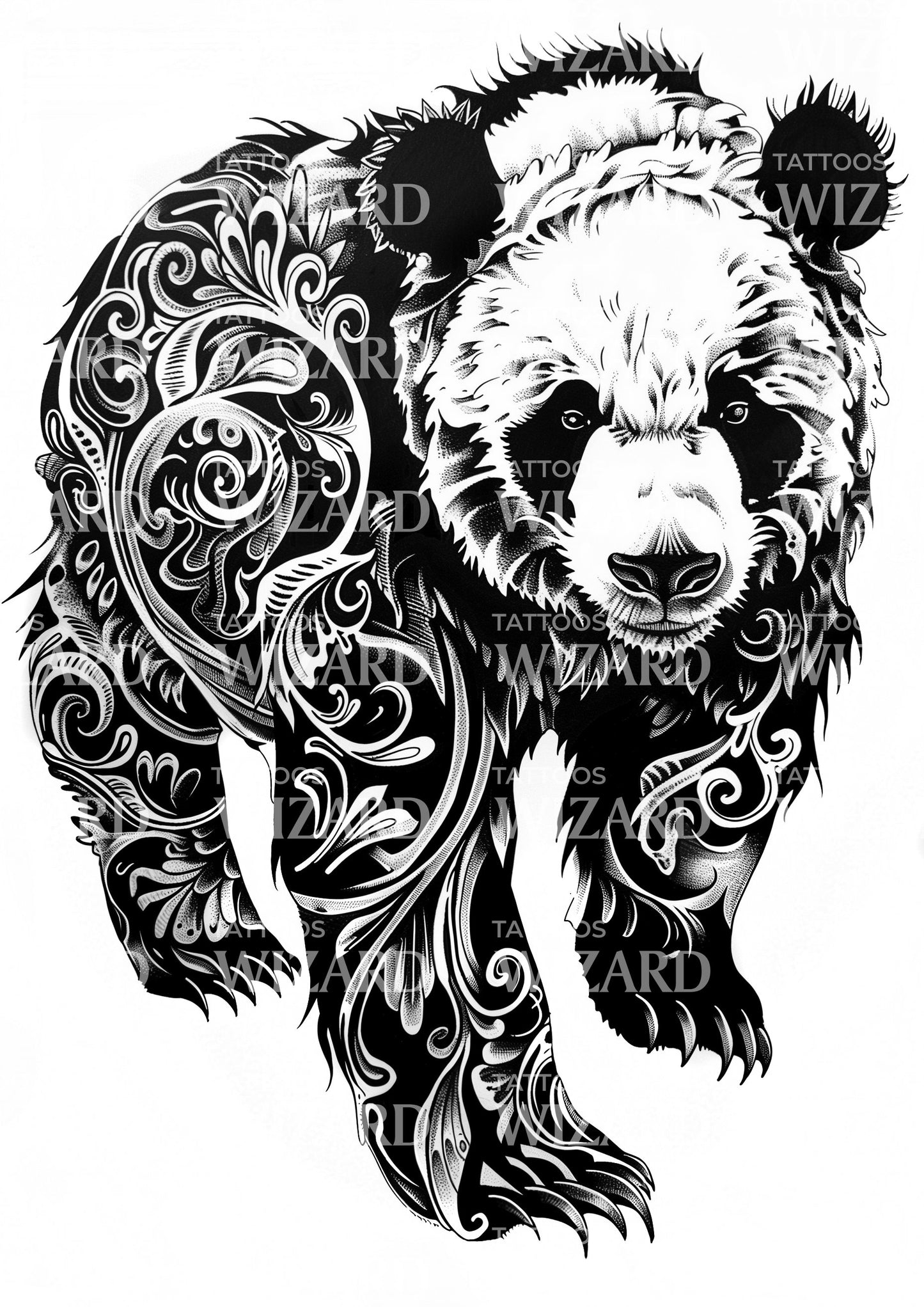 Tribal Panda Bear Tattoo Idea