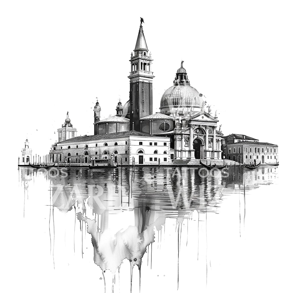 Venice Landscape Tattoo Design