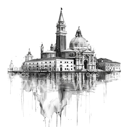 Venice Landscape Tattoo Design
