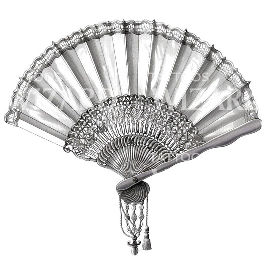 Vintage Chic Fan Tattoo Idea