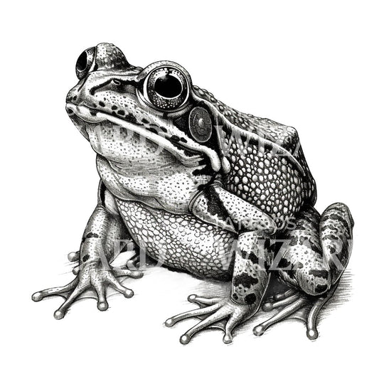 Vintage Frog Illustration Tattoo Idea