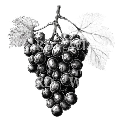 Vintage Grapes Tattoo Idea