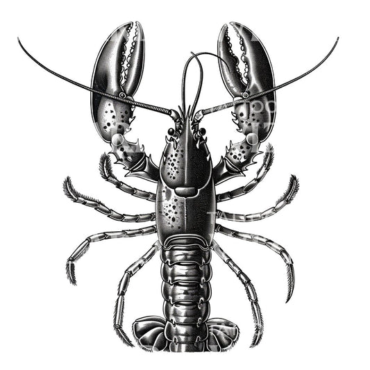 Vintage Lobster Illustration Tattoo Idea