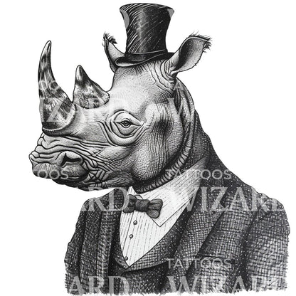 Vintage Mister Hippo Tattoo Idea