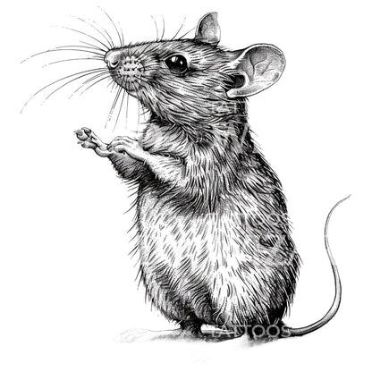 Vintage Mouse Tattoo Idea