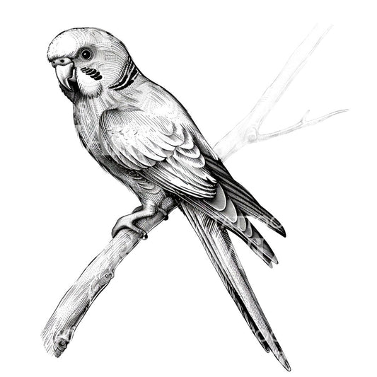 Vintage Parakeet Ink Tattoo Idea