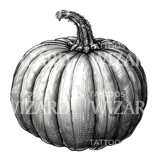 Vintage Pumpkin Illustration Tattoo Idea