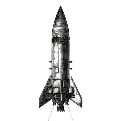 Vintage Rocket Ship Tattoo Idea