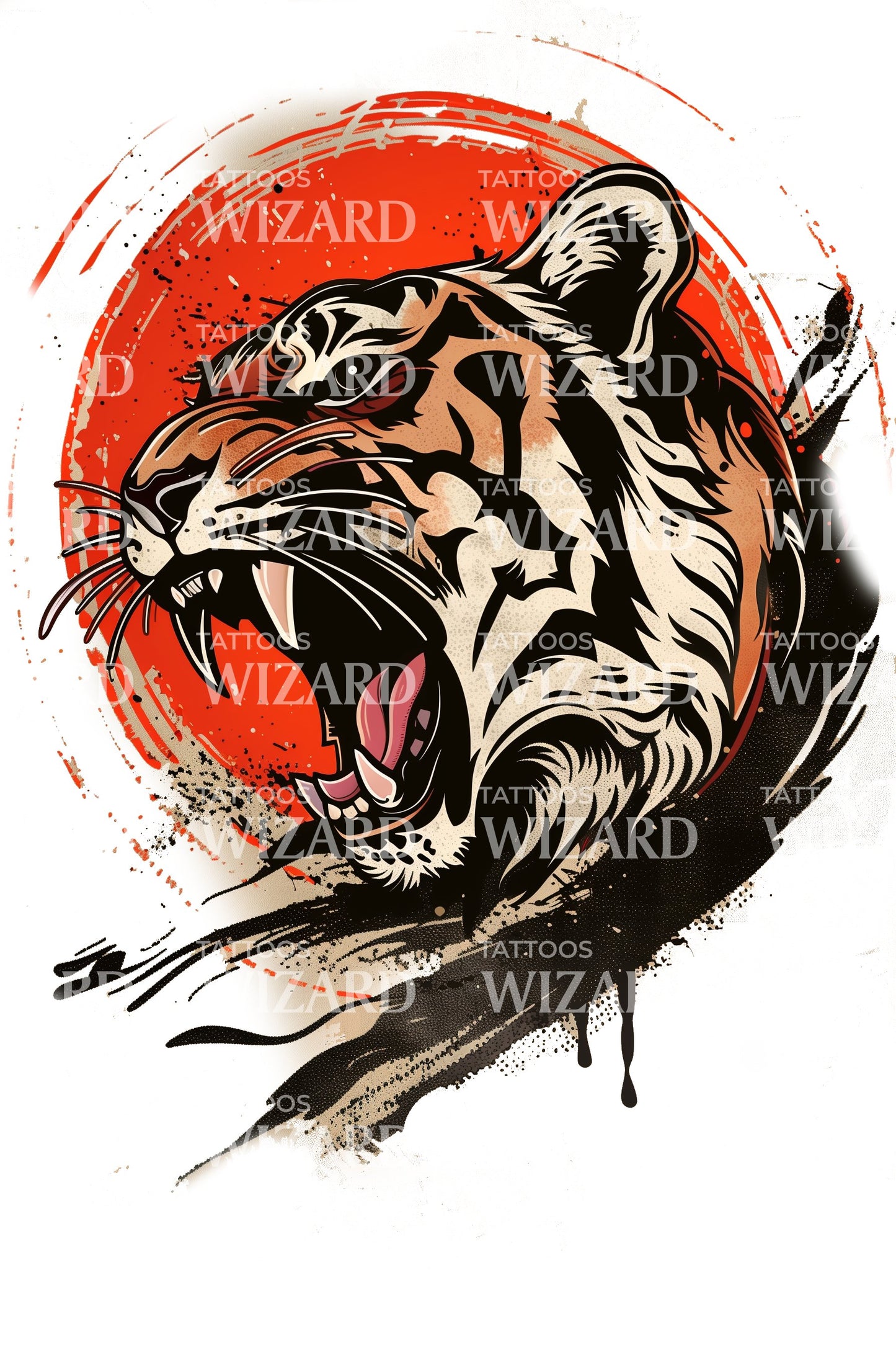 Un tatouage de tigre vintage