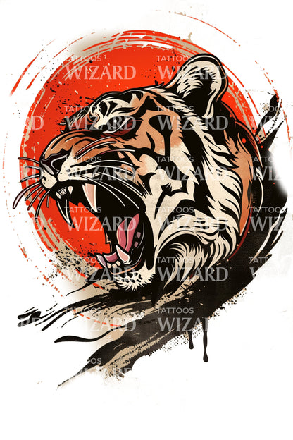 Vintage Tiger Tattoo Design