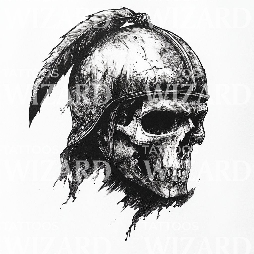 Ein Krieg ist die Hölle - Totenkopf Tattoo Design