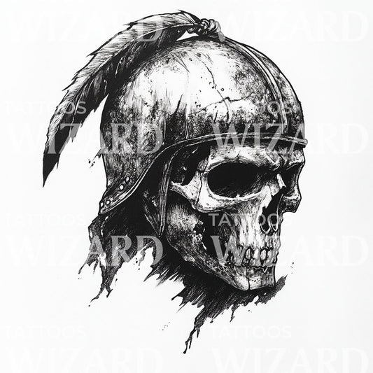 War is Hell Battle Skull Tattoo Design