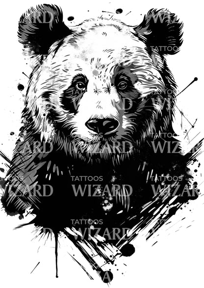 Watercolor Panda Tattoo Idea
