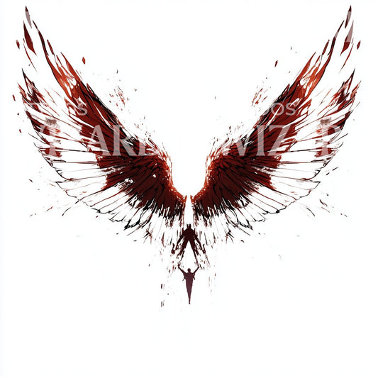 Wings of Freedom Full of Blood Tattoo Design