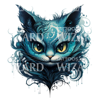 New School Cheshire Cat Tattoo Design