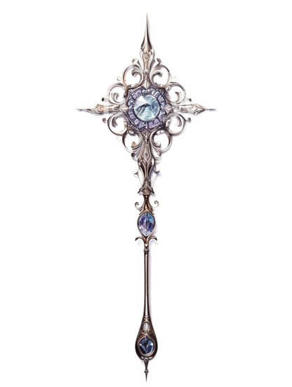 Fantasy Jewelry with Gemstone Tattoo Design