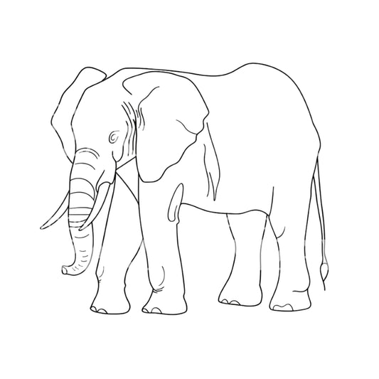 Single Line Elephant Tattoo Design