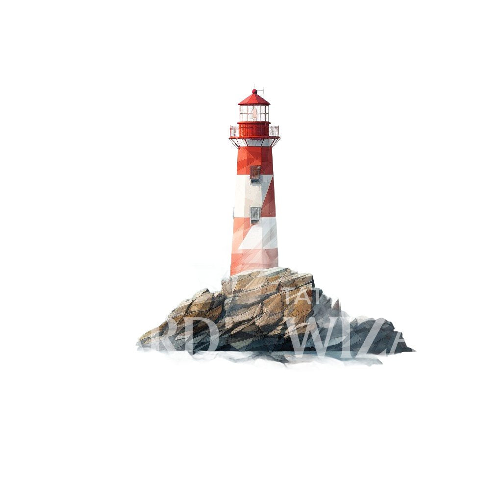 Geometric Lighthouse Tattoo Design