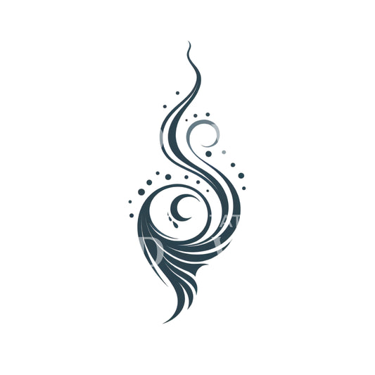 Abstract Wave and Swirls Tattoo Design