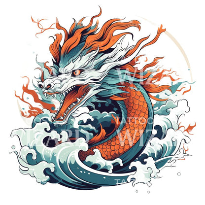 Traditional Japanese Dragon Tattoo Design