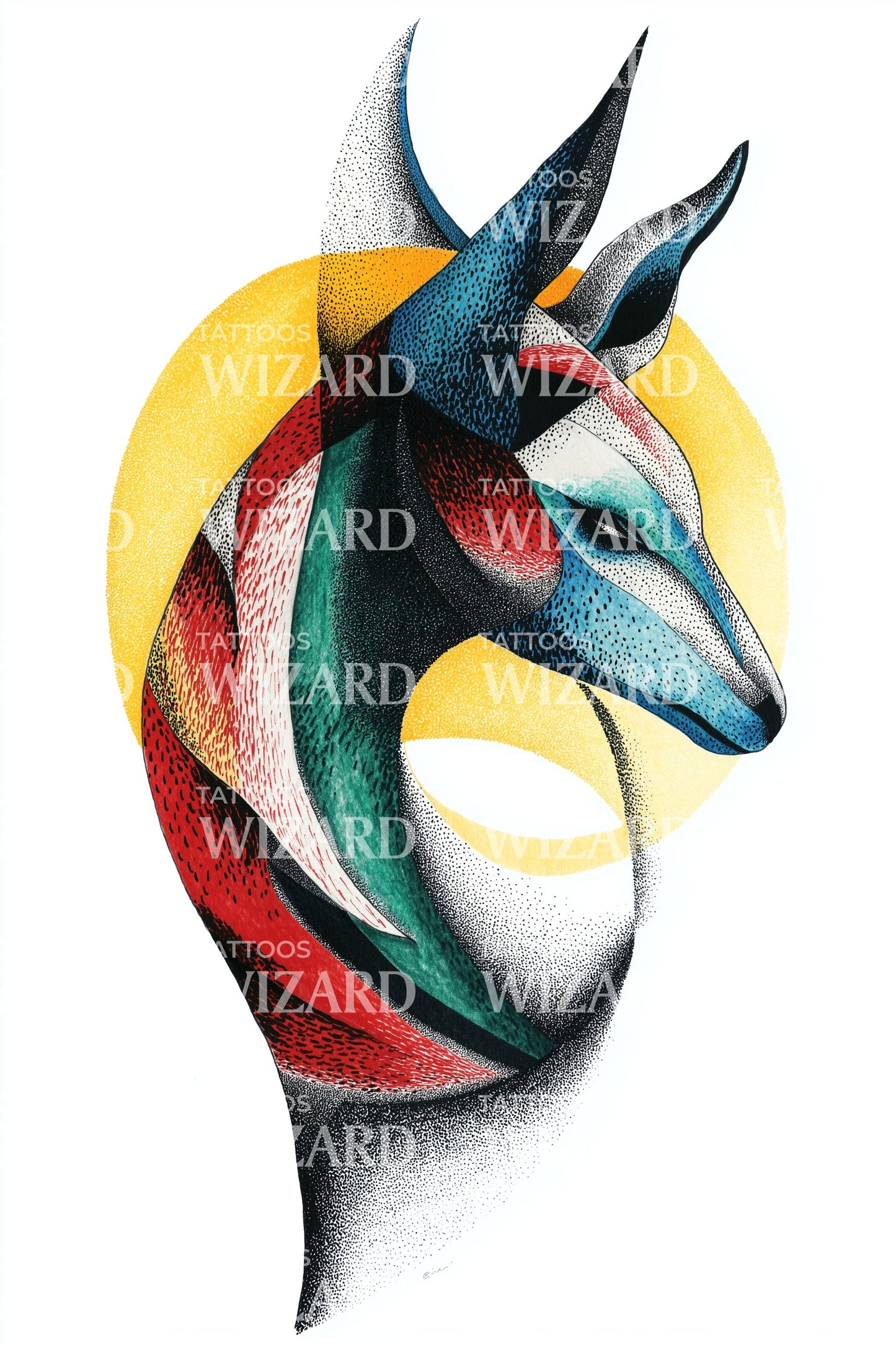 Design de tatouage rubans abstraits antilope