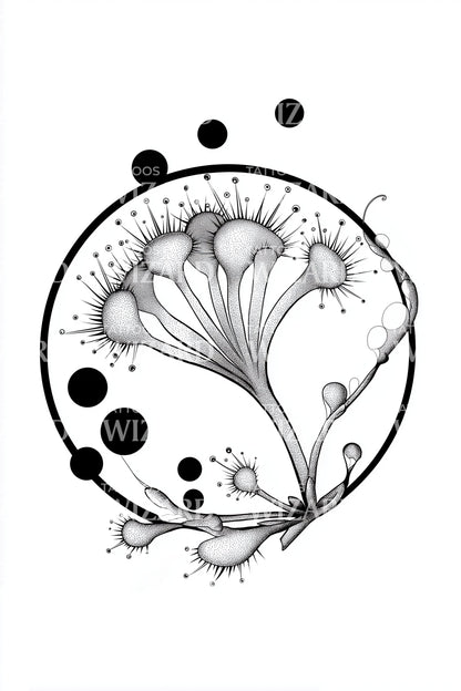 Abstract Bloom Orbit Tattoo Idea