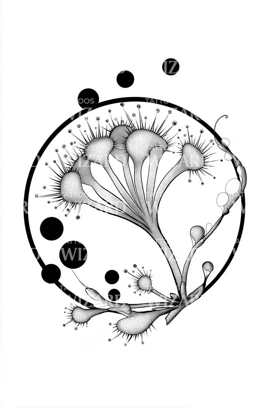 Abstract Bloom Orbit Tattoo Idea