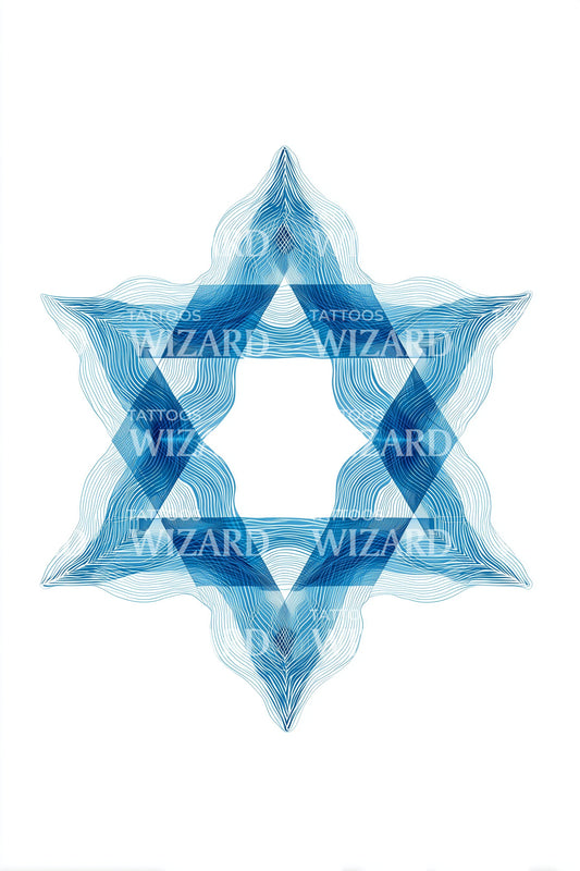Abstracte Blauwe Ster Tattoo Illustratie