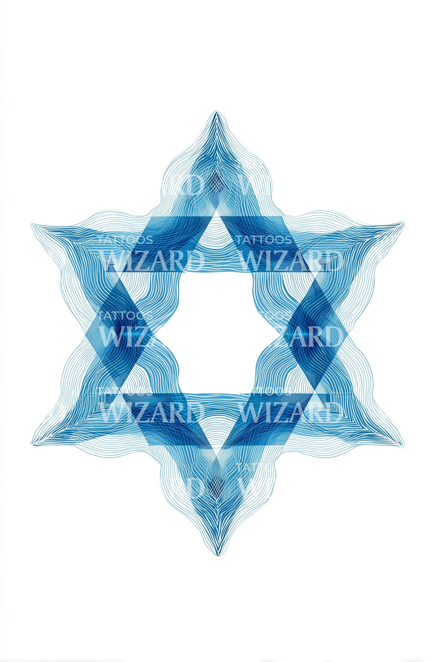Ilustración de tatuaje de estrella azul abstracta